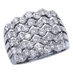 2.25 Carat Five-Row Diamond Band