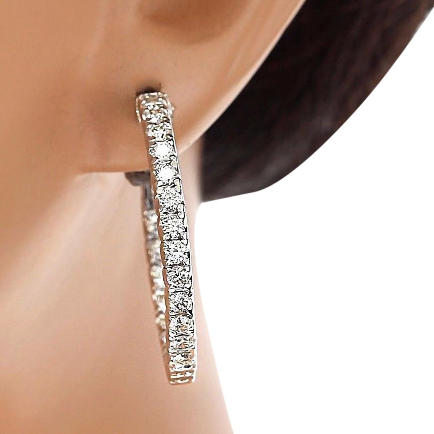 2.25 Carat Natural Diamond 18 Karat Solid White Gold Earrings 1