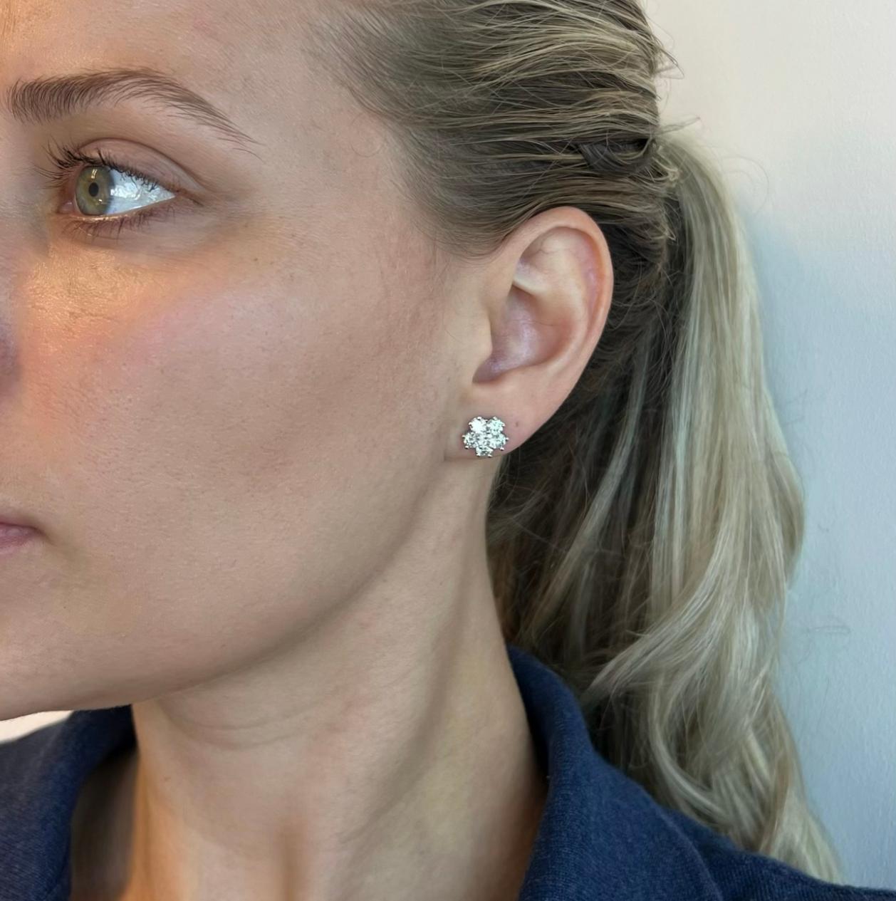 Art déco Boucles d'oreilles en diamant naturel de 2,25 carats en vente