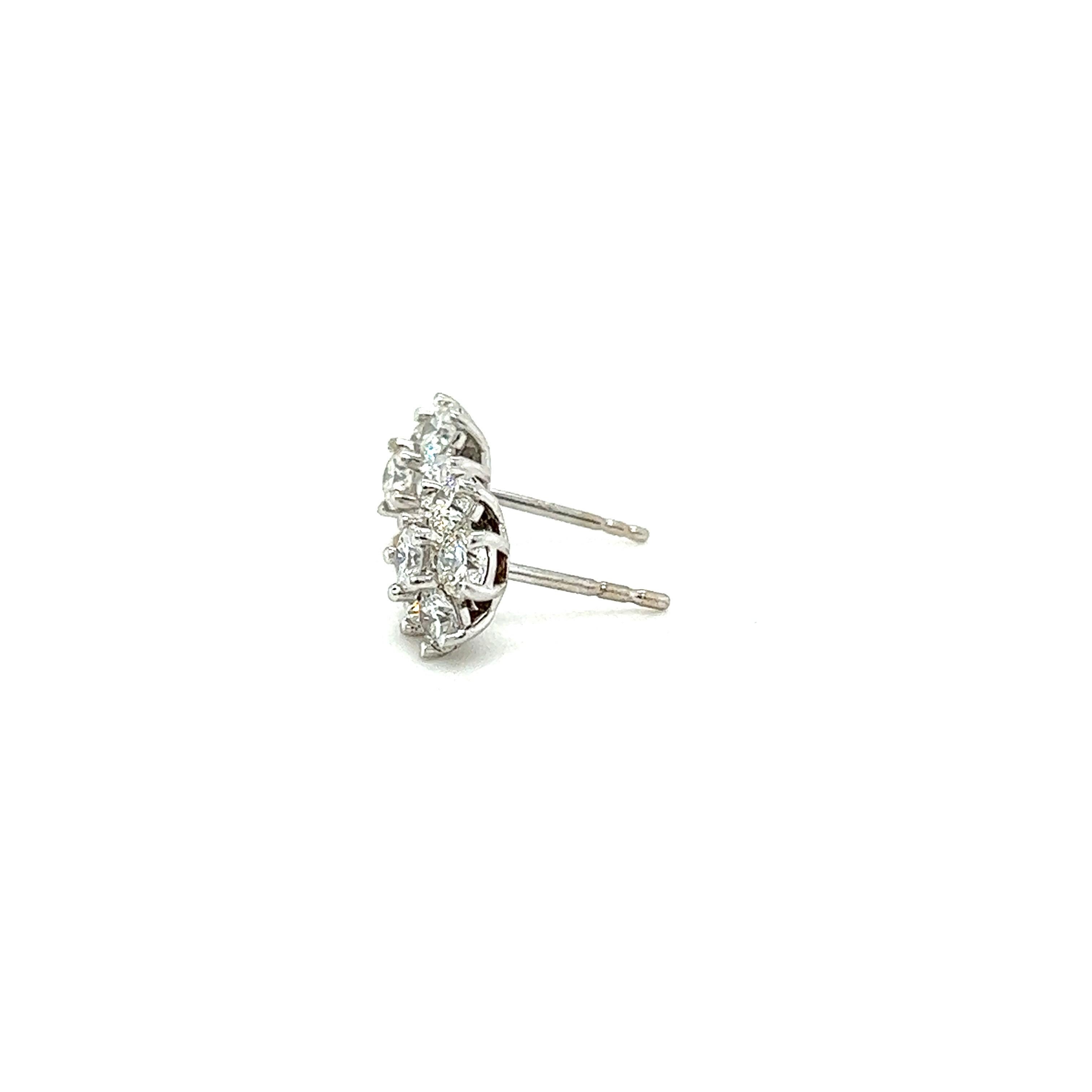Round Cut 2.25 Carat Natural Diamond Earrings For Sale