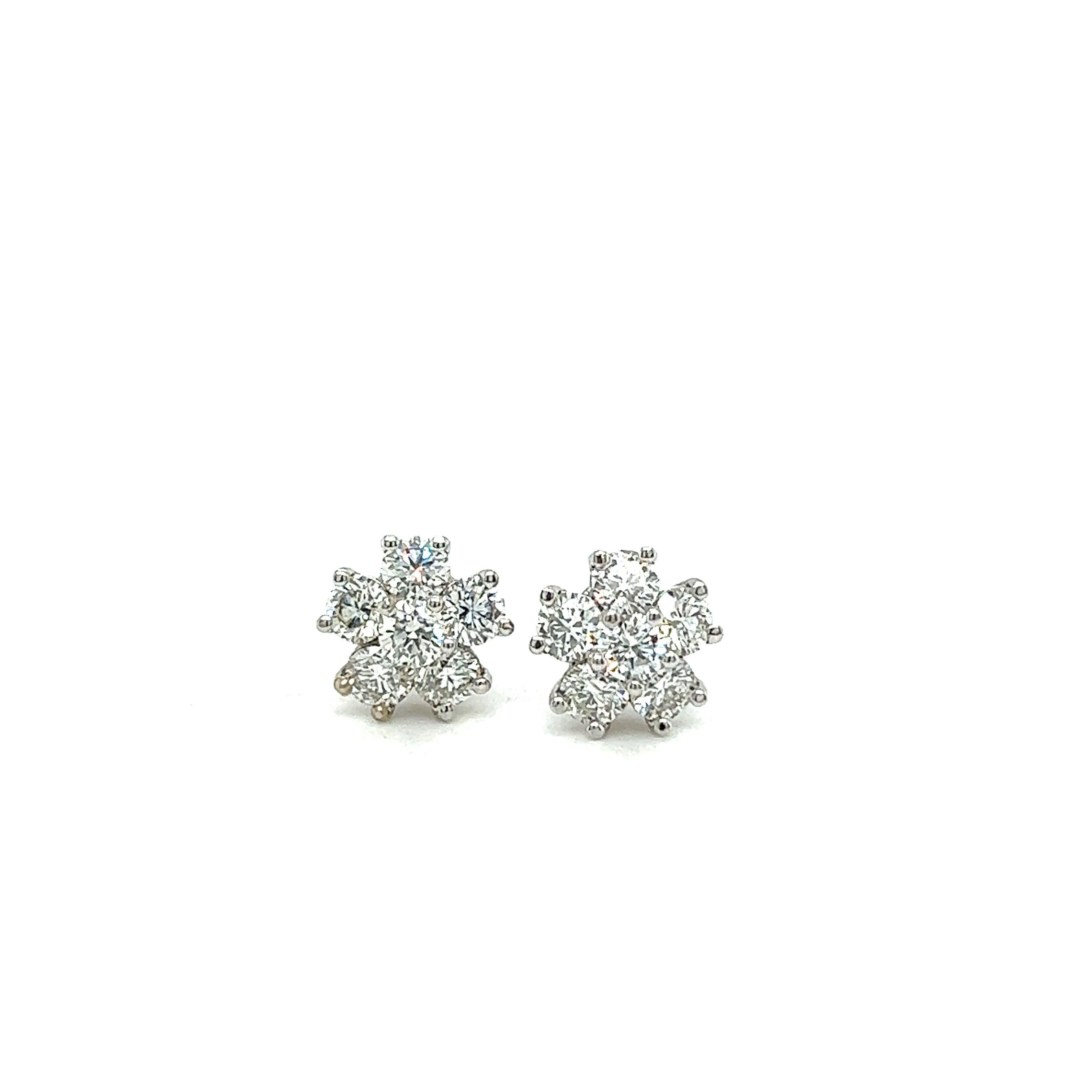 2.25 Carat Natural Diamond Earrings For Sale 2