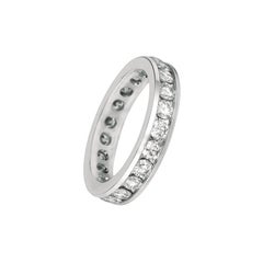 2.25 Carat Natural Diamond Eternity Channel Set Ring Band 14 Karat White Gold