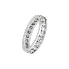 2.25 Carat Natural Diamond Eternity Channel Set Ring Band 14 Karat White Gold