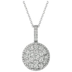 2.25 Carat Natural Diamond Necklace Pendant 14 Karat White Gold G SI