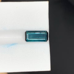 2.25 Carat Natural Loose Deep Blue Color Tourmaline Emerald Cut Afghan Gemstone