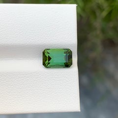 2.25 Carat Natural Loose Green Tourmaline Emerald Shape Gem From Afghanistan