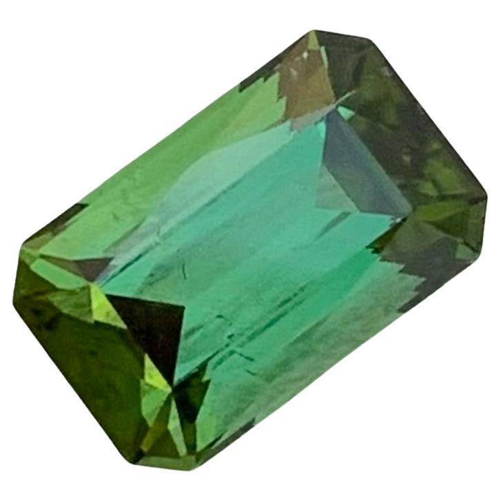 2.25 Carat Natural Loose Green Tourmaline Emerald Shape Gem From Afghanistan  For Sale