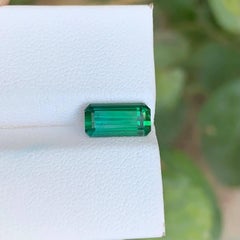 2.25 Carat Natural Loose Green Tourmaline Stone Emerald Cut Afghan Gemstone