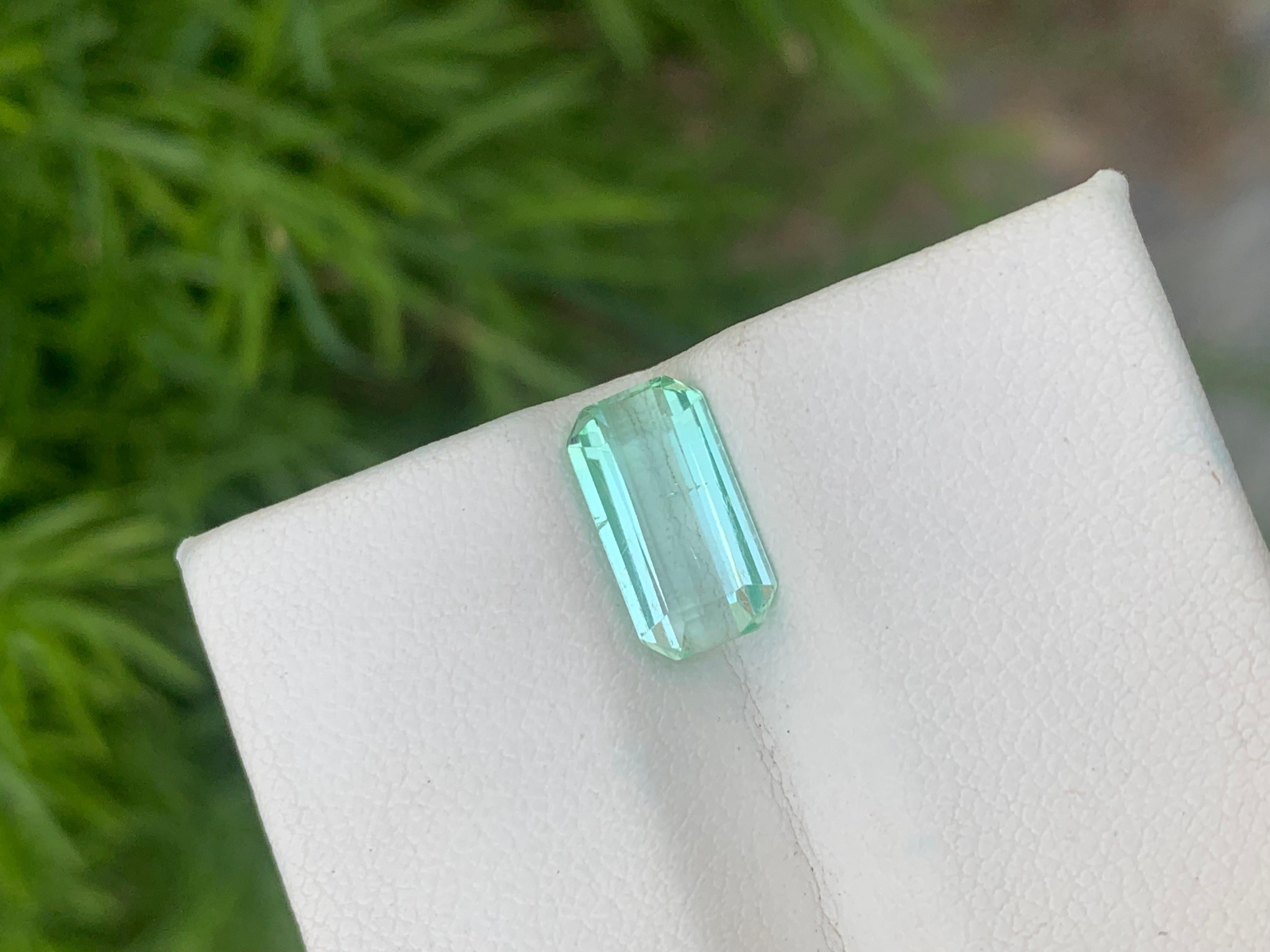 Loose light Mint Green Tourmaline
Weight: 2.25 Carats
Dimension: 11.1 x 6 x 3.6 Mm
Colour: Light Mint Green 
Origin: Afghanistan
Certificate: On Demand
Treatment: Non

Tourmaline is a captivating gemstone known for its remarkable variety of colors,