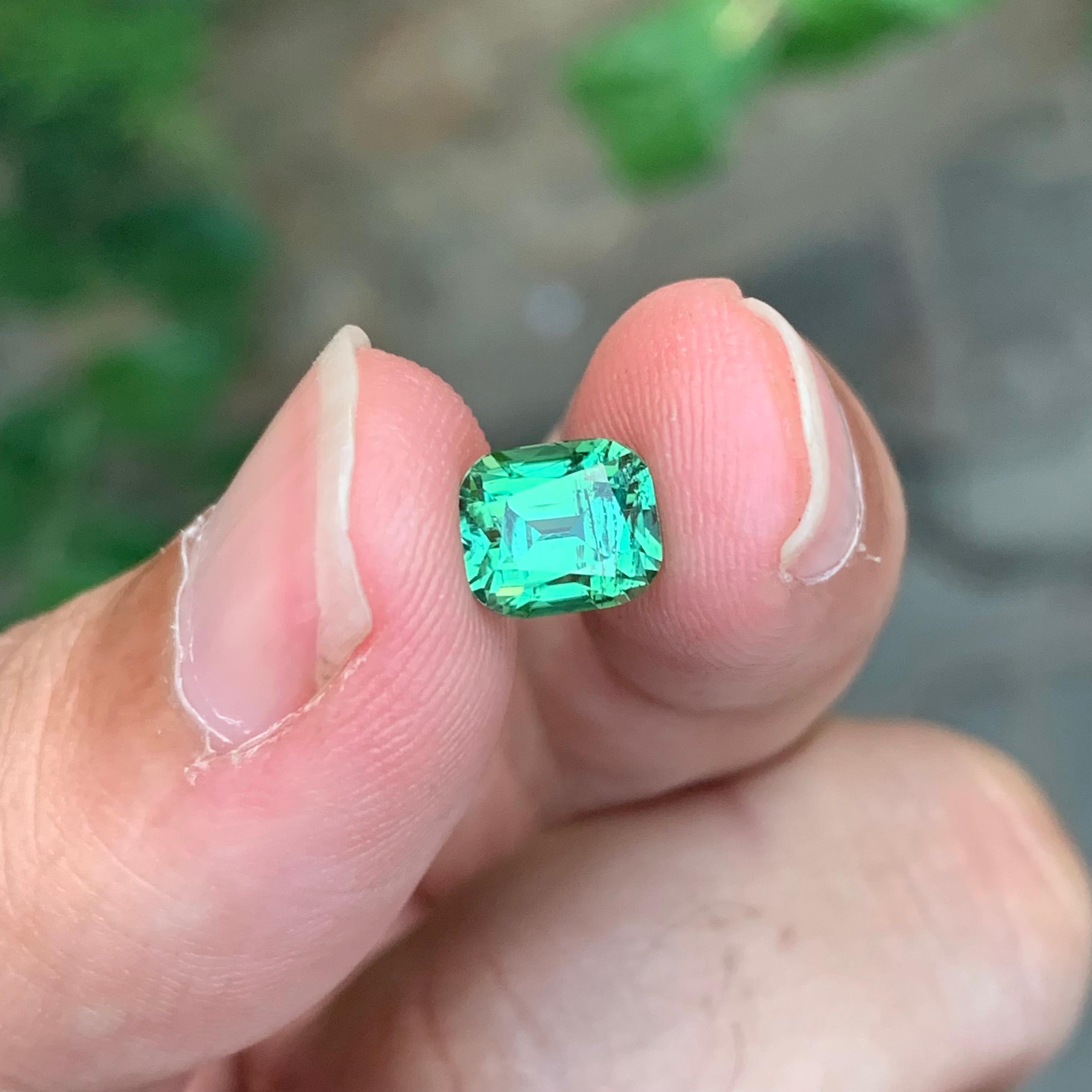 Gema natural suelta de turmalina verde menta en forma de cojín de 2,25 quilates en venta 4