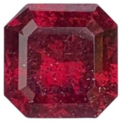 2.25 Carat Natural Loose Red Garnet Stone Asscher Cut African Gemstone