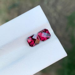 2.25 Carat Natural Loose Rhodolite Garnet Pair For Jewellery Making