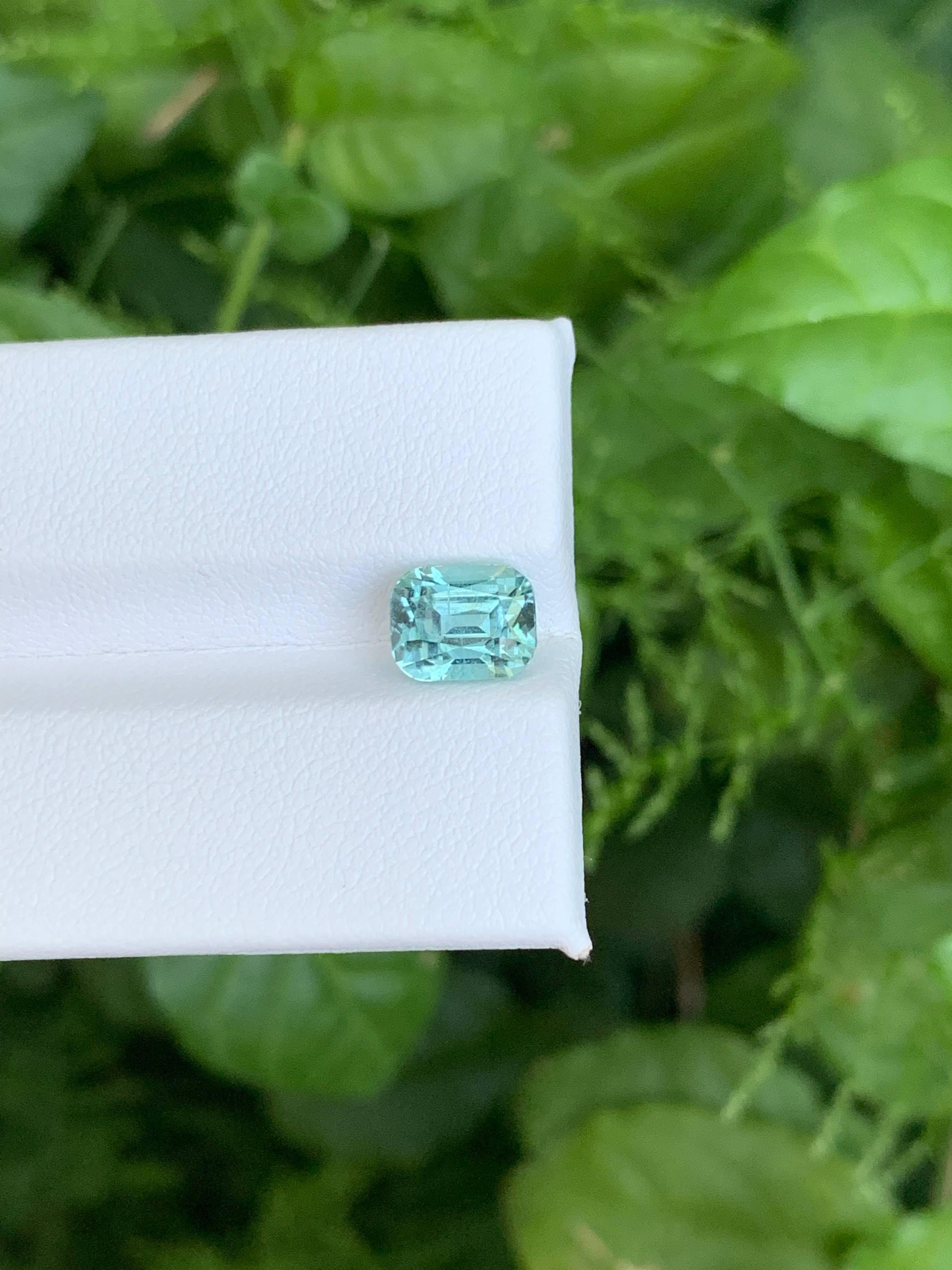 2.25 Carat Natural Loose Seafoam Tourmaline Stone Cushion Cut Afghan Gemstone (pierre précieuse afghane) en vente 5