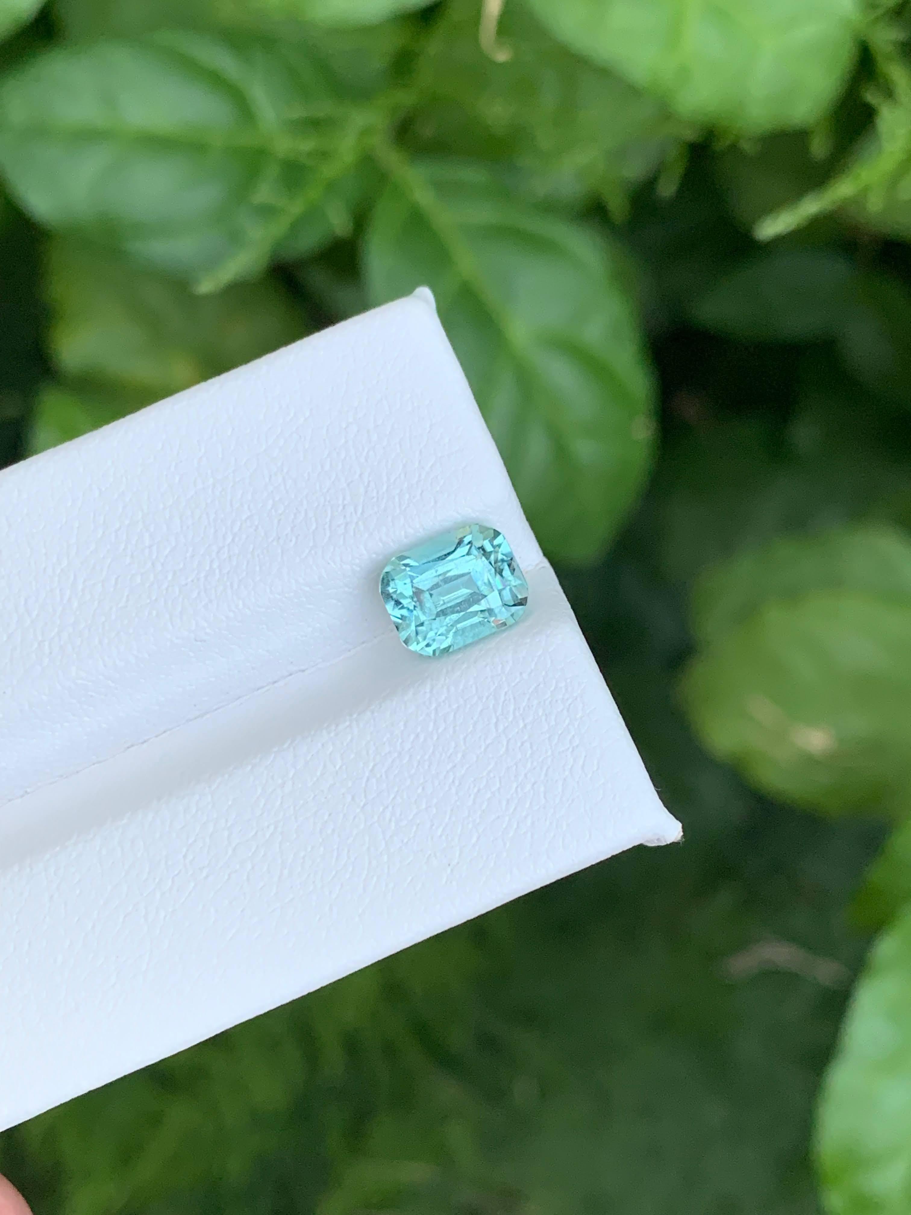2.25 Carat Natural Loose Seafoam Tourmaline Stone Cushion Cut Afghan Gemstone (pierre précieuse afghane) Neuf - En vente à Bangkok, TH