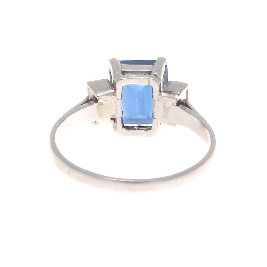 Modern 2.25 Carat Natural Sapphire Diamond Platinum Ring