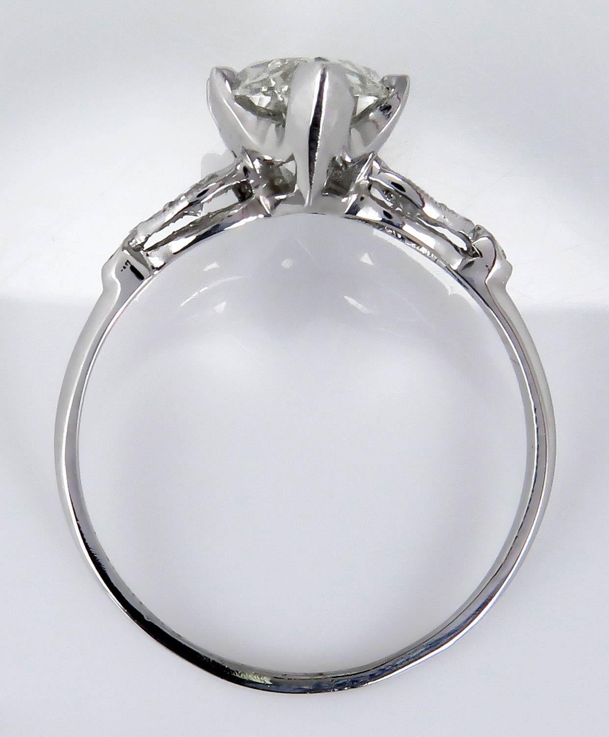 2.25 Carat Old Euro Marquise Diamond Engagement Wedding Platinum Ring EGL USA 2