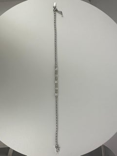 2.25 Carat Oval and Round Diamond Tennis Bracelet in 14K White Gold, 7 Inches