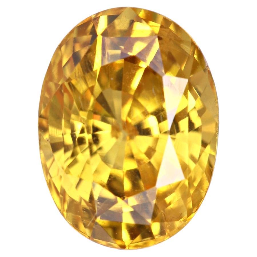 2.25 Carat Oval Cut Natural Golden Yellow Sapphire Loose Gemstone from Sri Lanka For Sale