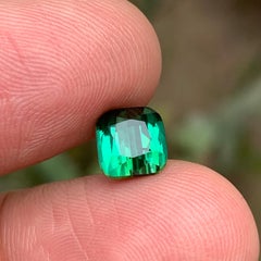 2.25 Carat Rich Green Natural Tourmaline Cushion Cut Loose Gemstone for Ring