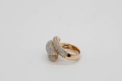 2.25 Carat Round Cut Diamond Pave 14k Rose Gold Dome Wrap Ring
