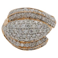 2.25 Carat Round Cut Diamond Pave 14k Rose Gold Dome Wrap Ring