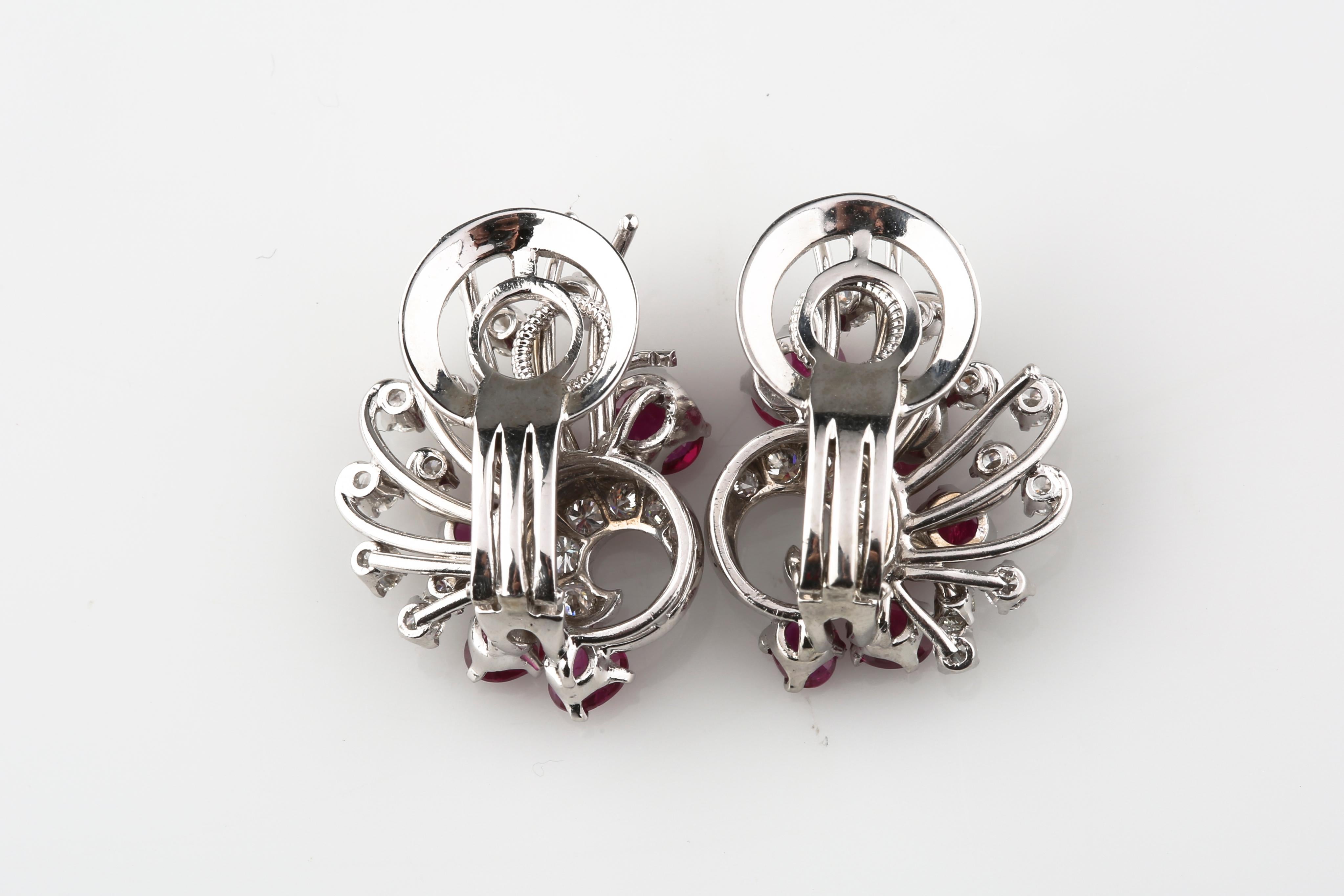 ruby clip on earrings