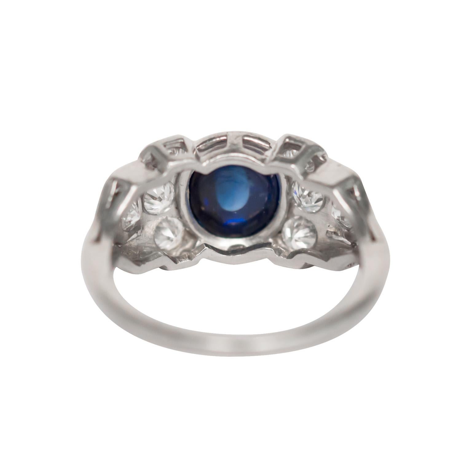 2.25 Carat Sapphire Platinum Engagement Ring In Good Condition In Atlanta, GA