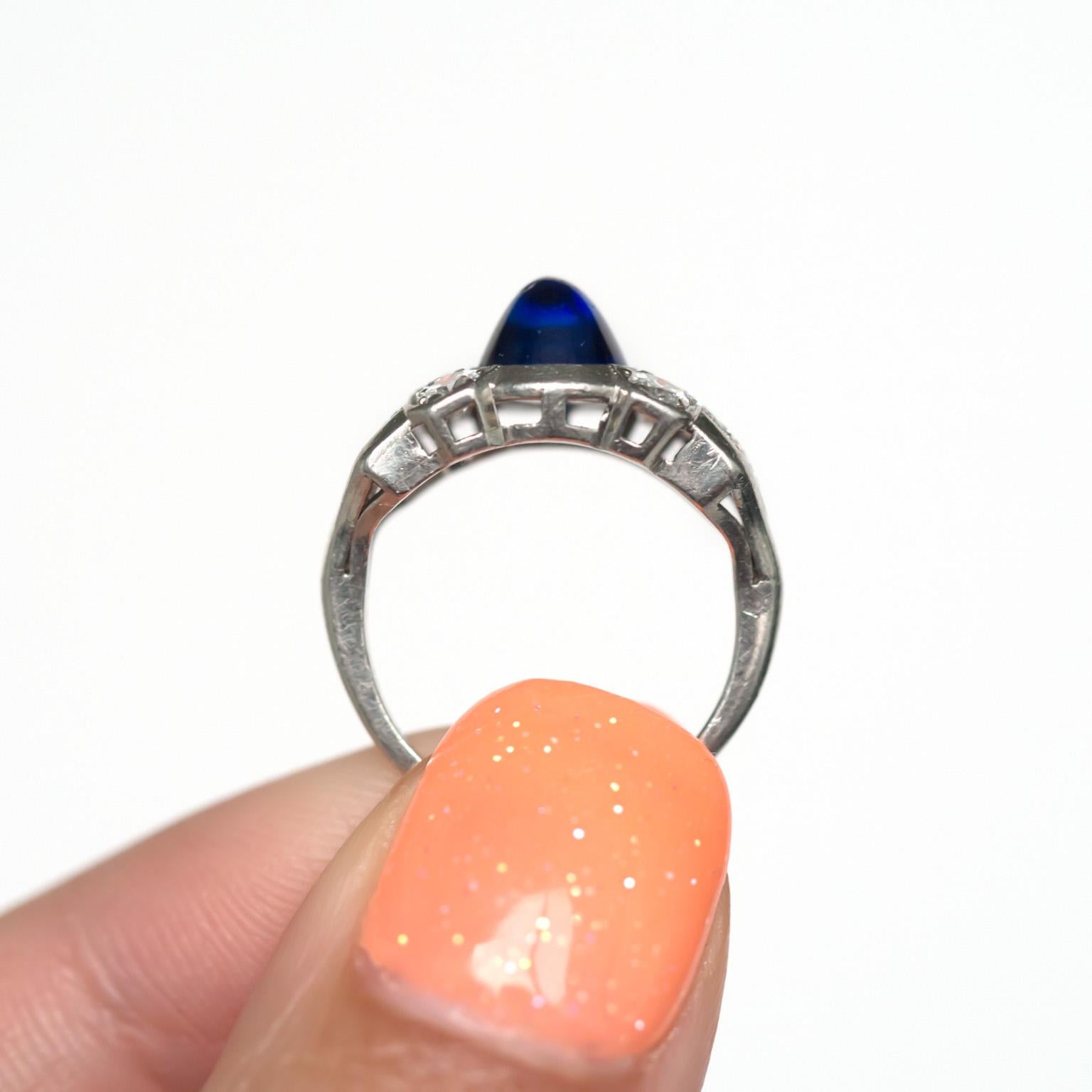 Women's or Men's 2.25 Carat Sapphire Platinum Engagement Ring