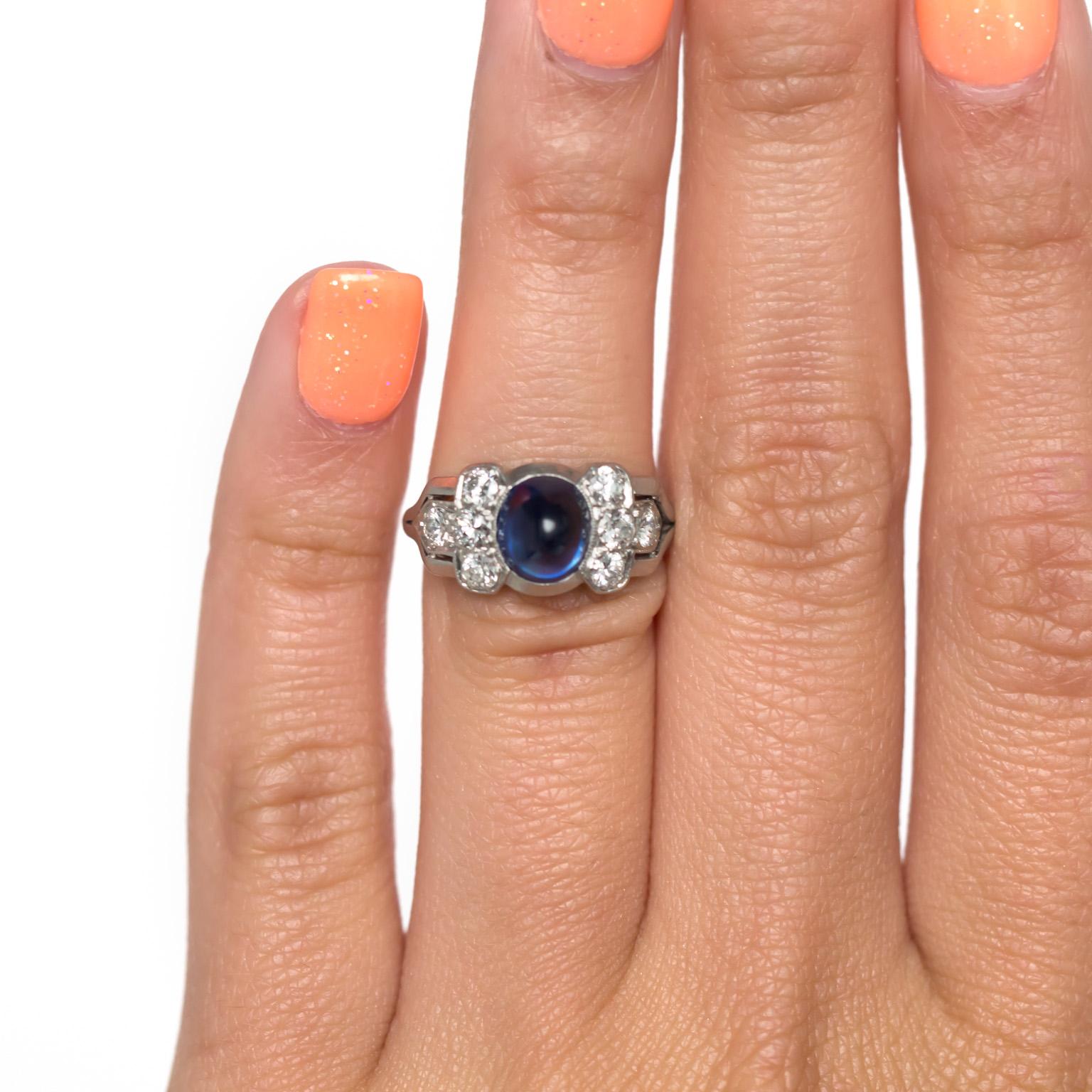 2.25 Carat Sapphire Platinum Engagement Ring 1