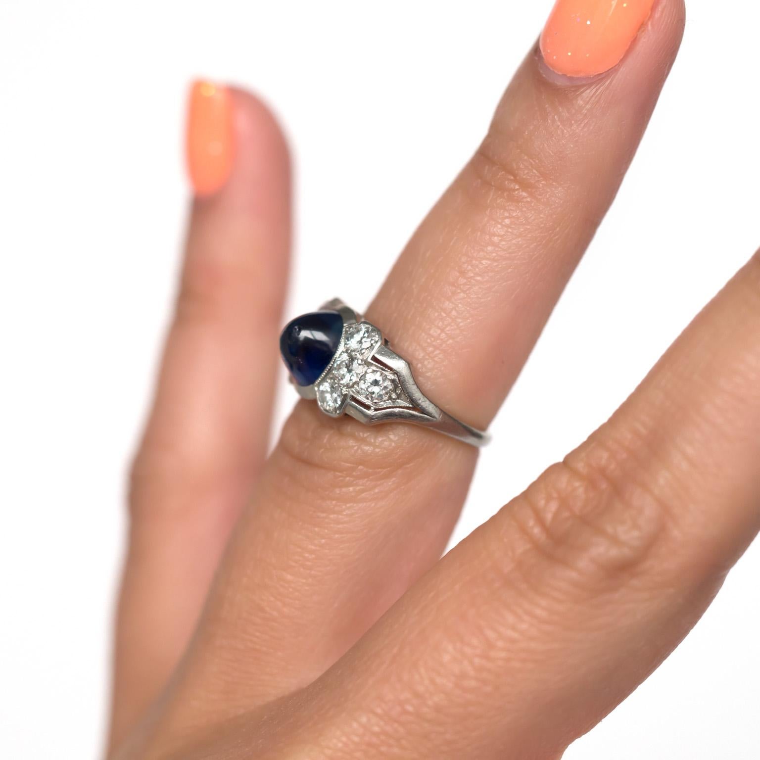 2.25 Carat Sapphire Platinum Engagement Ring 2