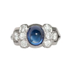 Antique 2.25 Carat Sapphire Platinum Engagement Ring