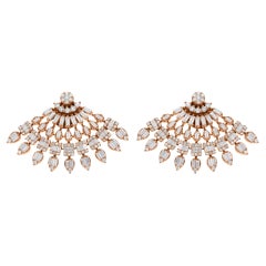 2,25 Karat SI Reinheit HI Farbe Baguette Diamant feine Ohrringe 14 Karat Roségold