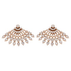2.25 Carat SI Clarity HI Color Baguette Diamond Fine Earrings 18 Karat Rose Gold