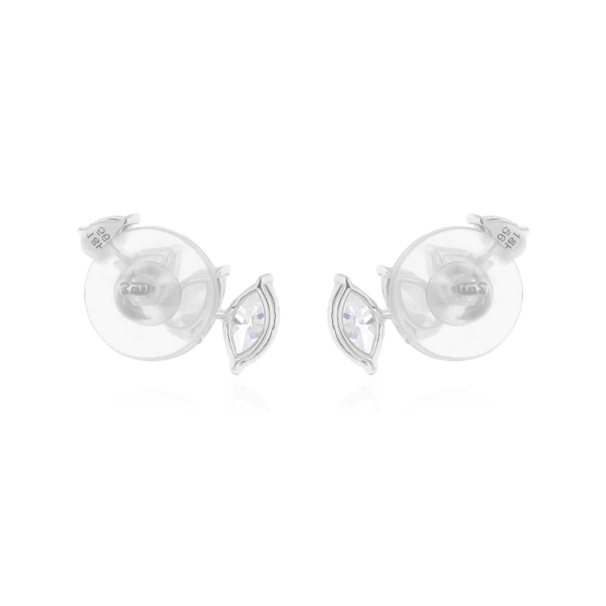 2.25 Carat SI/H Marquise Pear Brilliant Cut Diamond Earrings 18 Karat White Gold In New Condition For Sale In Diera, Dubai