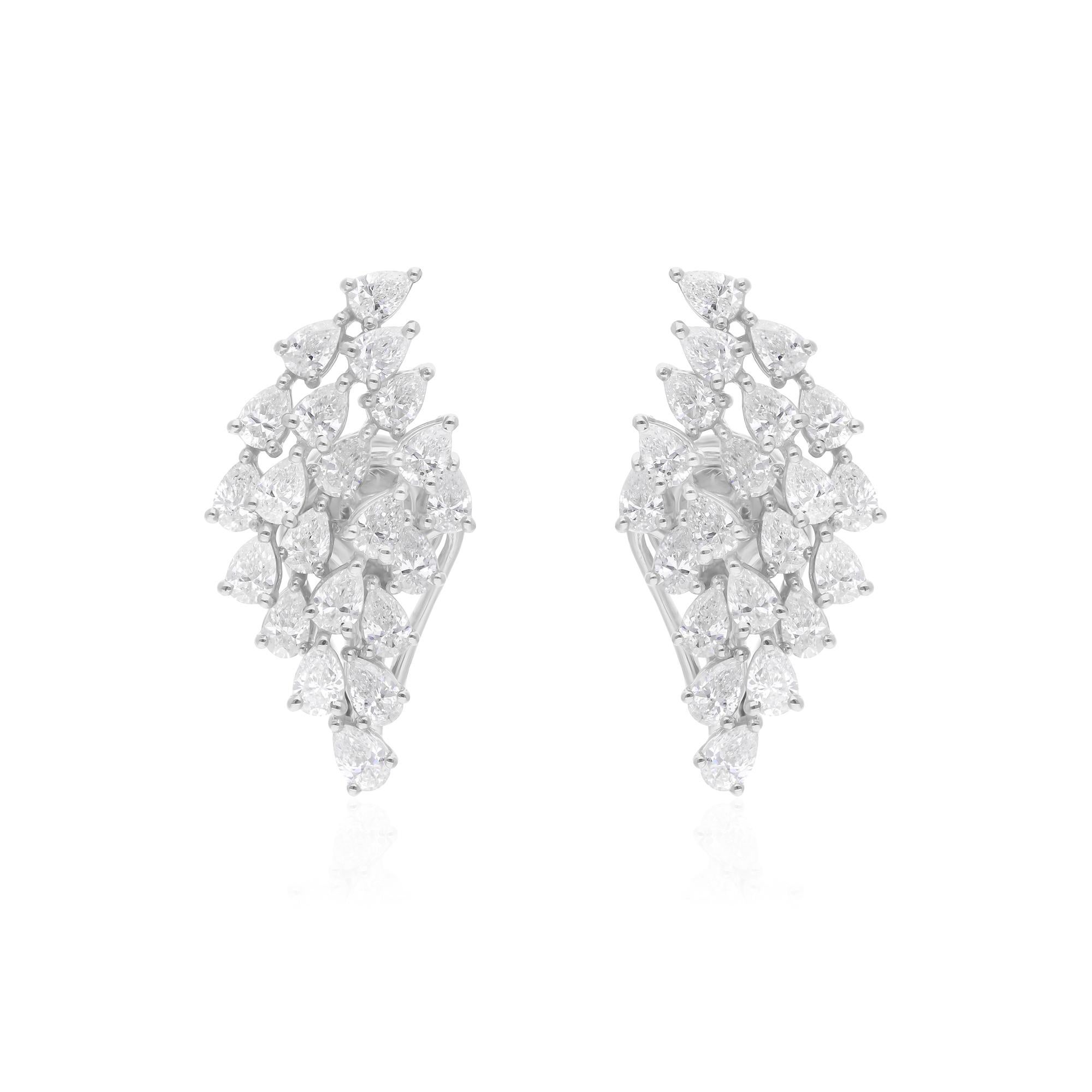 2.25 Carat SI/H Boucles d
oreilles diamant taille poire Brilliante Or blanc 18 Karat Bijoux