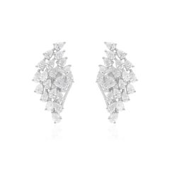 2.25 Carat SI/H Boucles d
oreilles diamant taille poire Brilliante Or blanc 18 Karat Bijoux