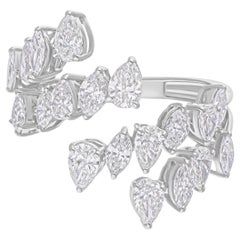 2.25 Carat SI/H Pear Marquise Shape Diamond Ring 18 Karat White Gold Jewelry