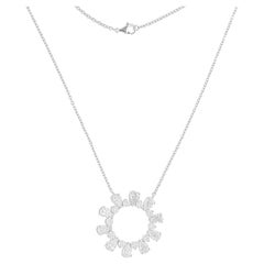 2.25 Carat SI/H Pear Round Diamond Pendant Necklace 18 Karat White Gold Jewelry