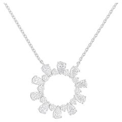 Collar colgante de diamantes redondos SI/H pera de 2,25 quilates Joyas de oro blanco de 18 quilates