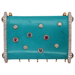 225 Carat Turquoise Pendant in 18 Karat Gold