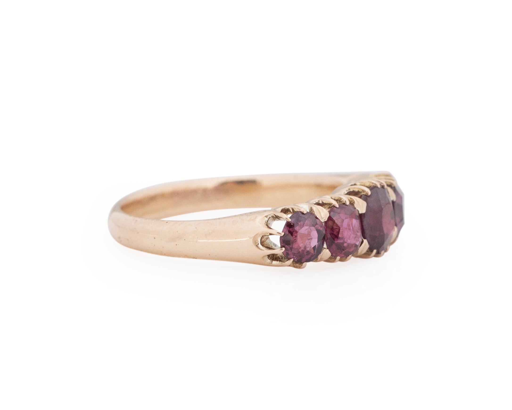 Item Details: 
Ring Size: 6.5
Metal Type: 14karat Rose Gold [Hallmarked, and Tested]
Weight: 2.0 grams

Ruby Details:
Type: Natural
Weight: 2.25carat, total
Cut: Antique Cushion
Color: Reddish Purple

Finger to Top of Stone Measurement: