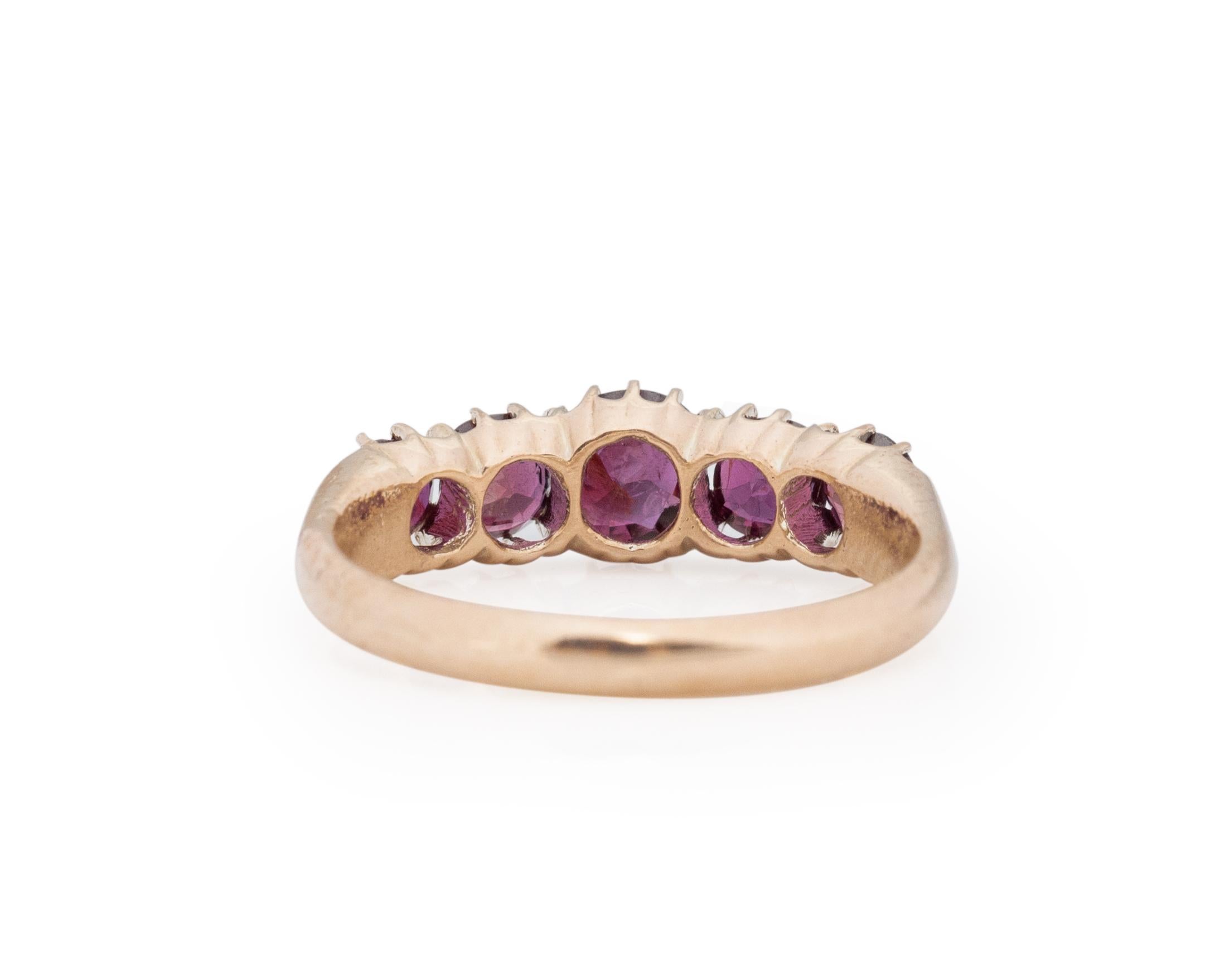 2.25 Carat Victorian Rubies 14 Karat Rose Gold Engagement Ring, VEG#1811 In Good Condition In Atlanta, GA