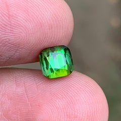 2.25 Carat Vivid Green Natural Tourmaline Cushion Cut Loose Gemstone for Ring