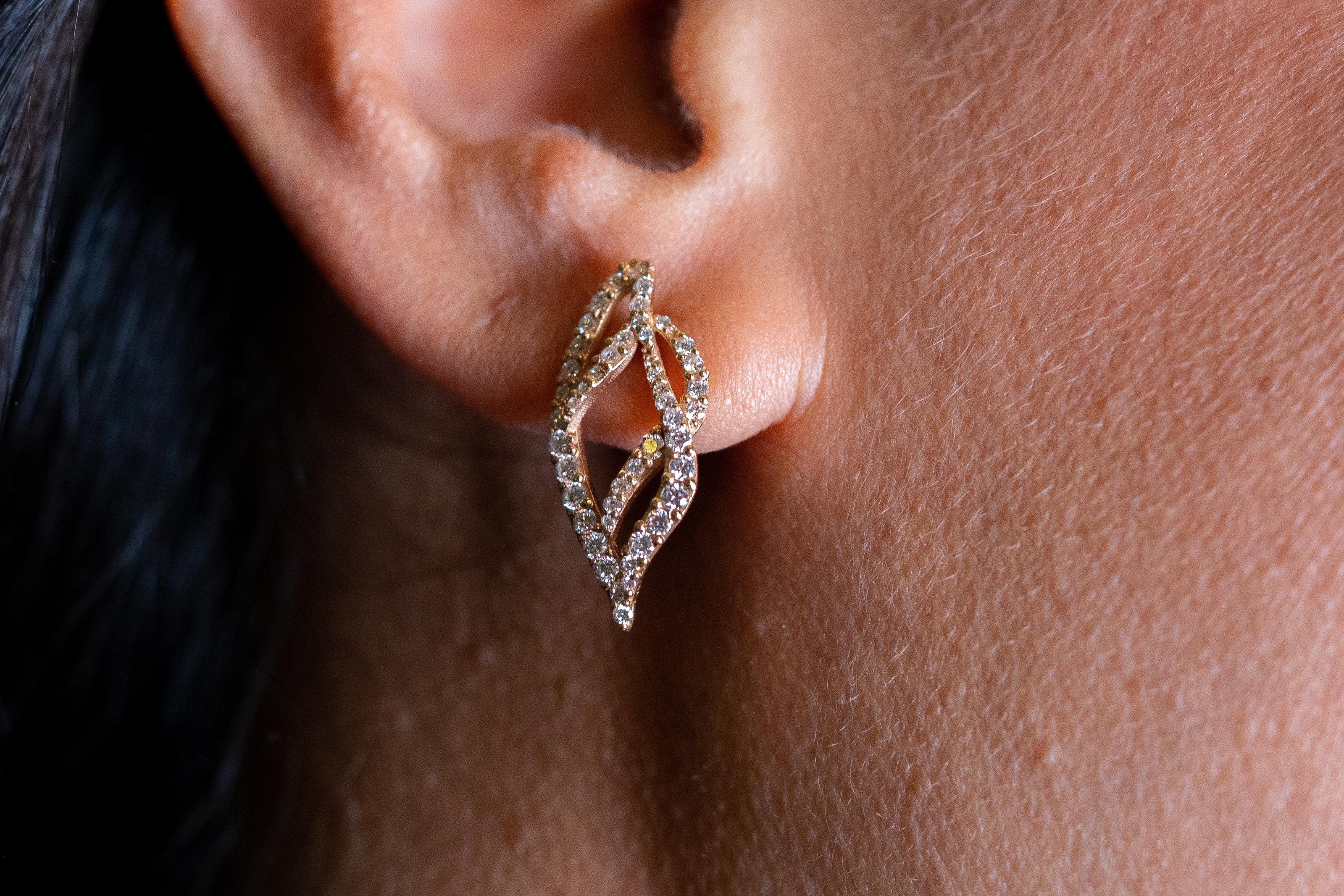 2.25 carat VS G Grams 4, 85 diamonds on 18ct rose gold  Earrings.