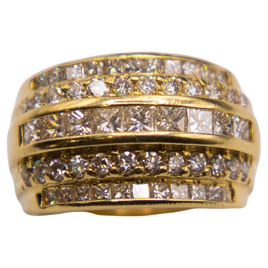 2.25 Carat Marquise Diamond Gold Asymmetric Ring at 1stDibs