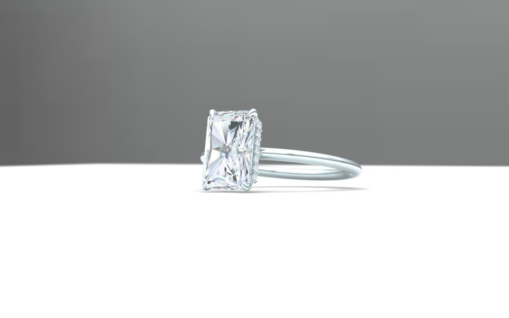 Modern 2.25 Carat F-VSE GIA Certified Radiant Diamond Engagement Ring