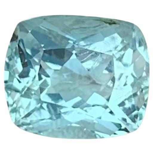 2.25 Carats Light Blue Aquamarine Stone Cushion Cut Natural Nigerian Gemstone For Sale
