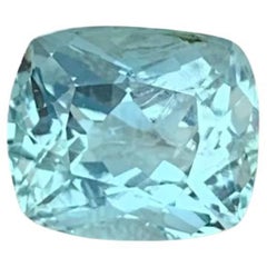 2.25 Carats Light Blue Aquamarine Stone Cushion Cut Natural Nigerian Gemstone