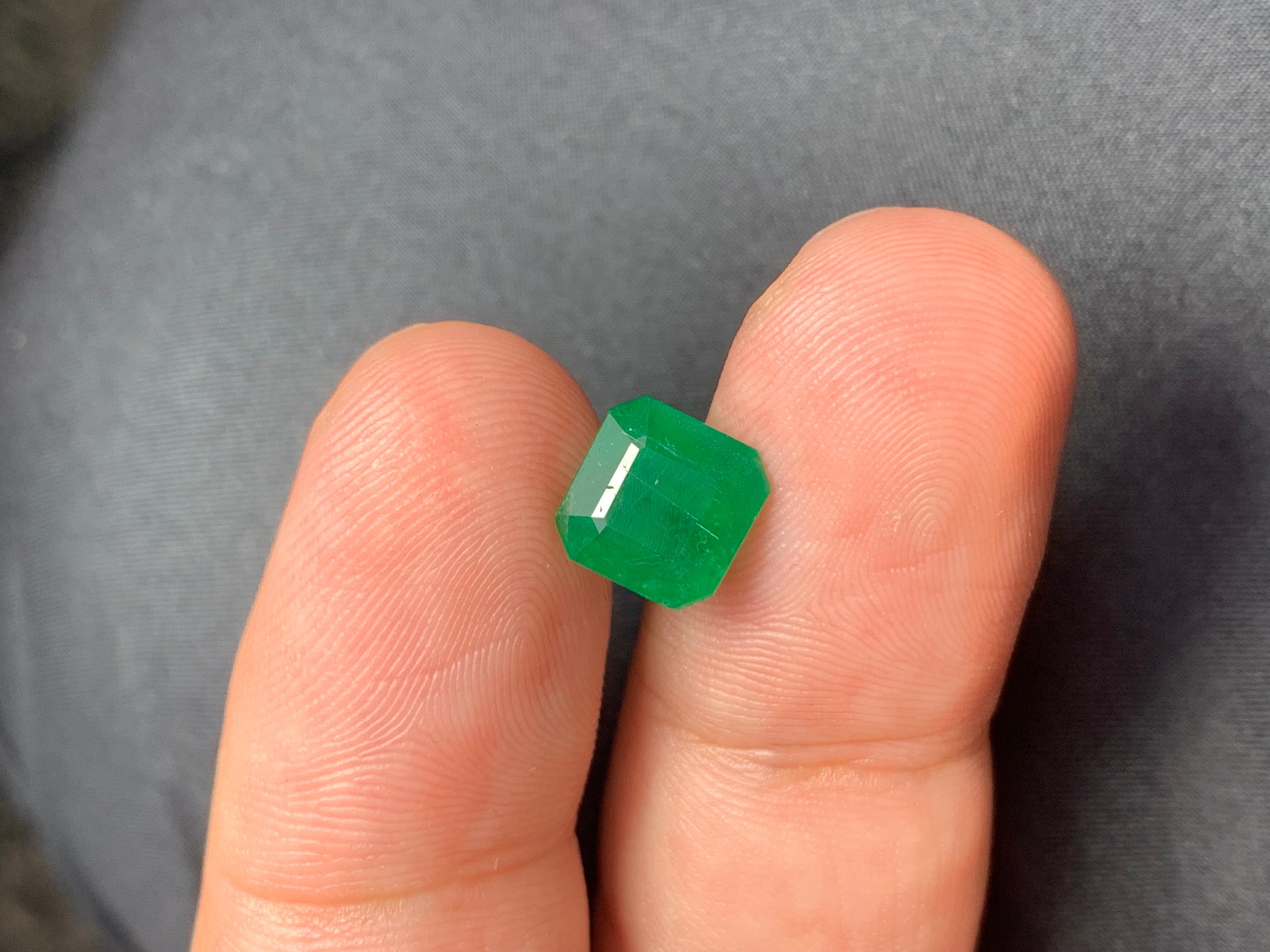 2,25 Karat natürlicher loser Smaragd perfekter achteckiger Zambia- Minenschliff in Achteckform im Angebot 4