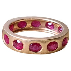 2.25 Carats, Natural Mozambique Ruby Band/Engagement Ring set in 18K Matte Gold